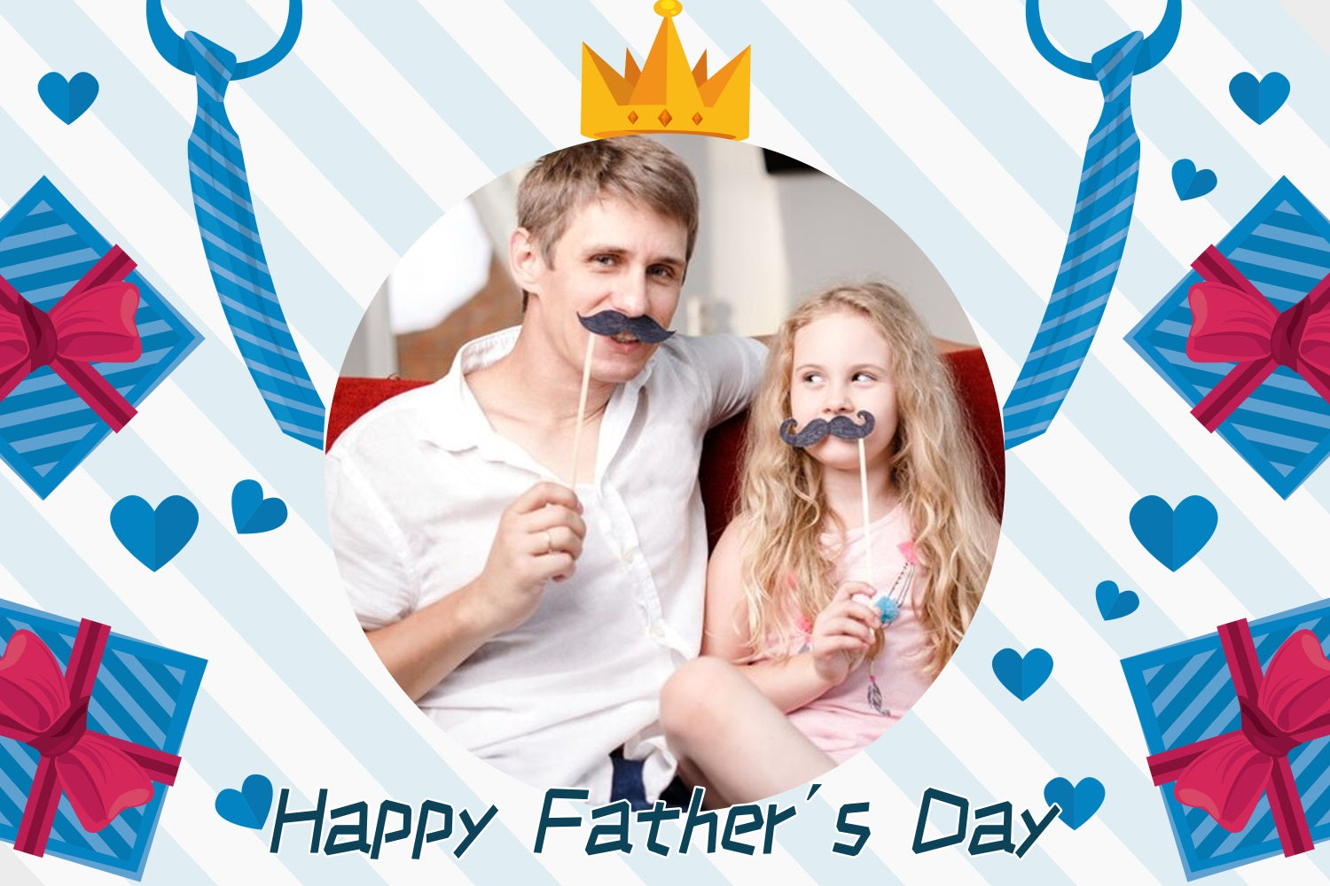 Father's Day Backdrops Gift Tie Heart Crown Customized Backdrop LXX5-4