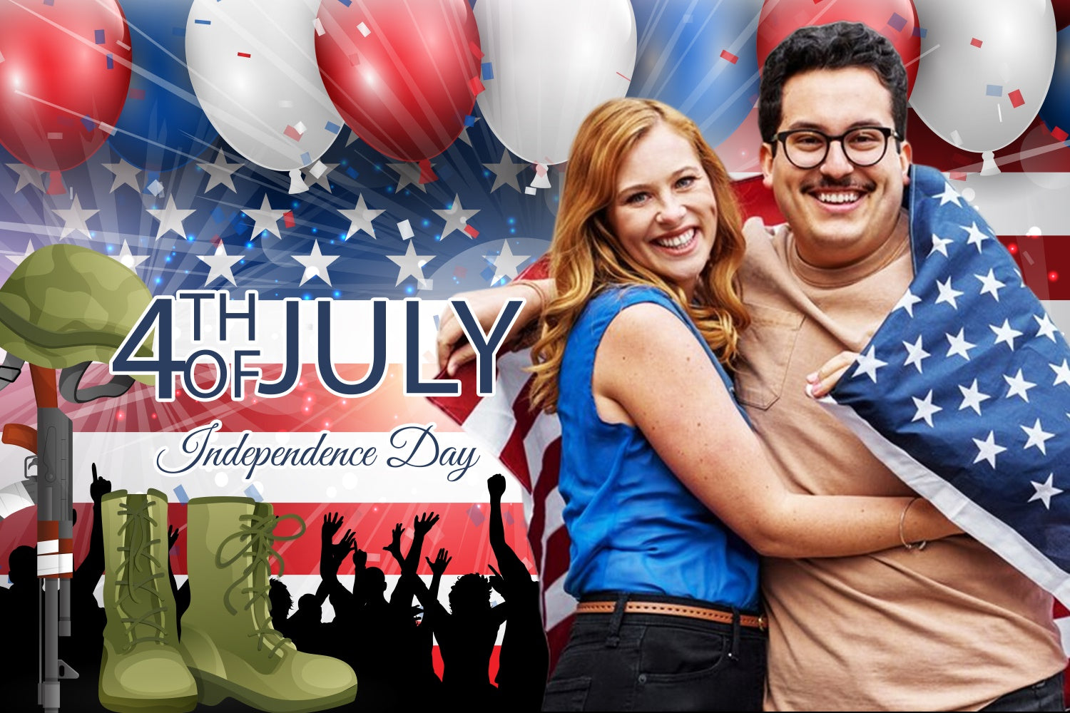 Independence Day Backdrops Military Tribute Customized Backdrop LXX5-63