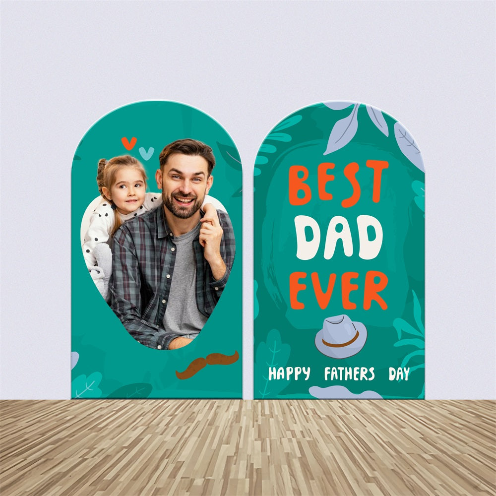 Father's Day Backdrop Cartoon Leaves Green Custom Arch Backdrop Kit LXX5-7