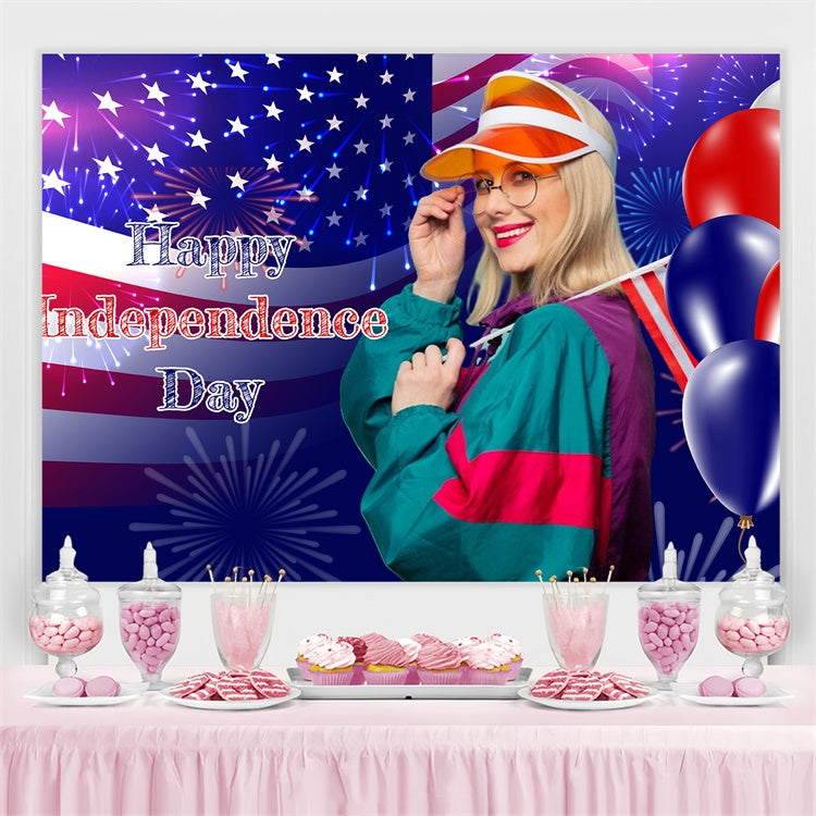 American Flag Photo Backdrop Star Sparkle Flag Customized Backdrop LXX5-83