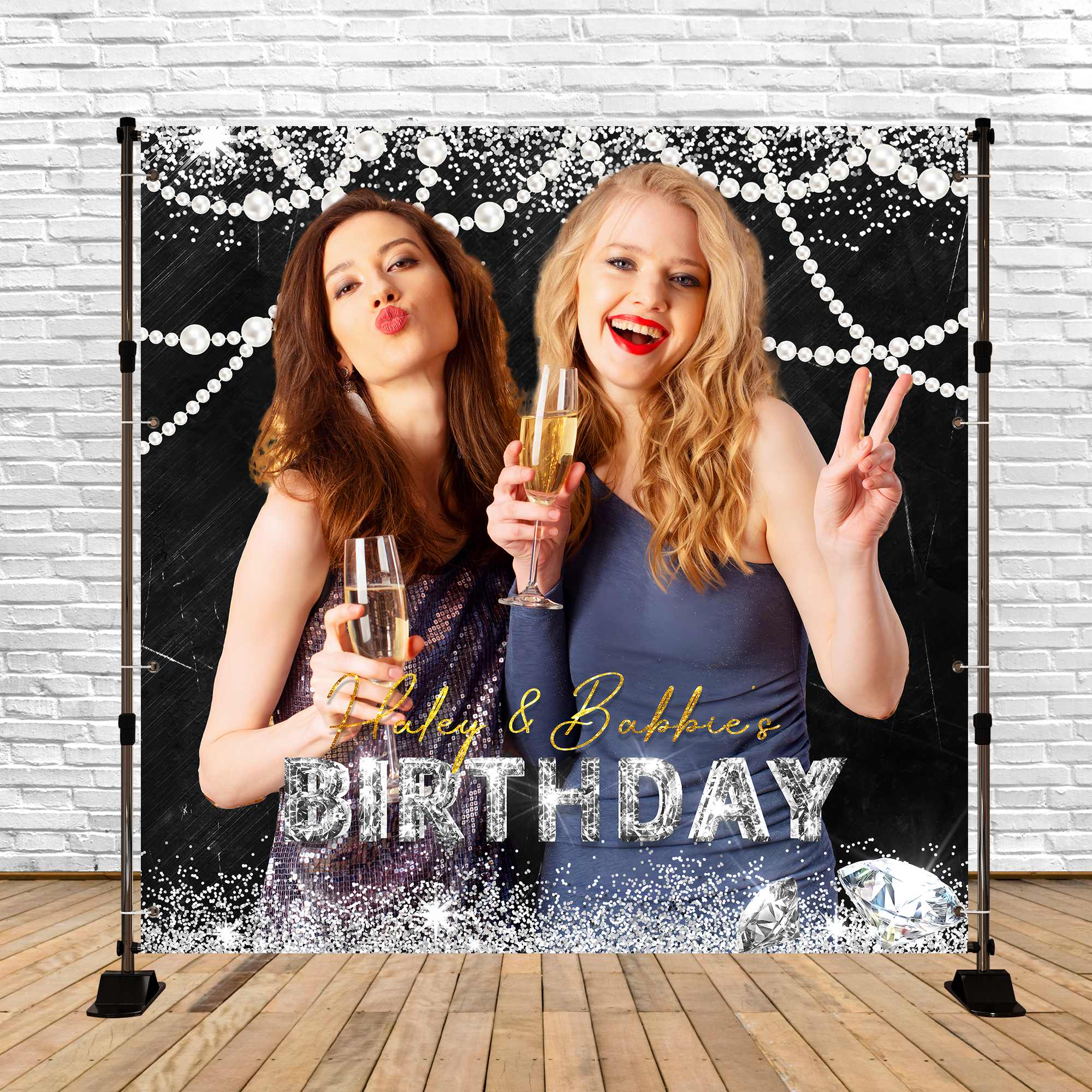 Birthday Backdrop Sparkling Bash Personalised Backdrop LXX5-89
