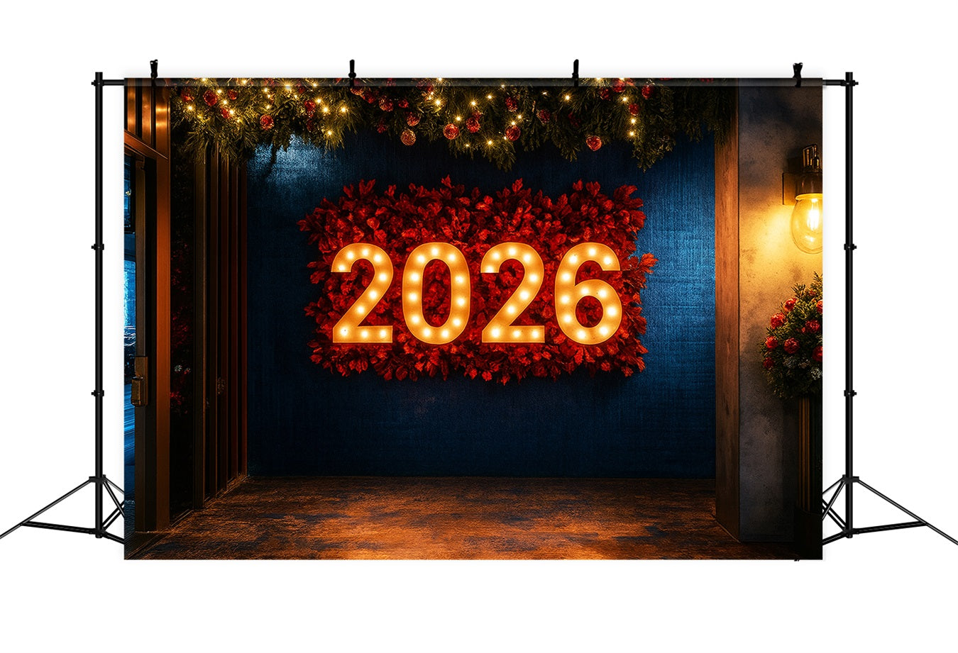 2026 New Year Backdrop Festive Lighted Decorations Happy New Years Backdrop LXX510-10