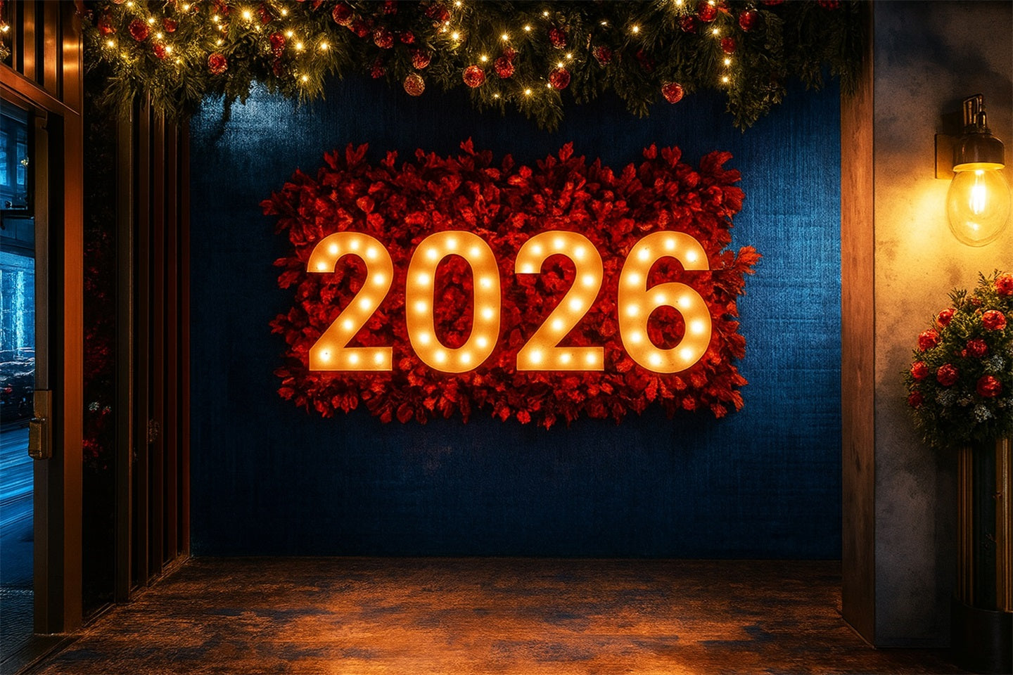 2026 New Year Backdrop Festive Lighted Decorations Happy New Years Backdrop LXX510-10