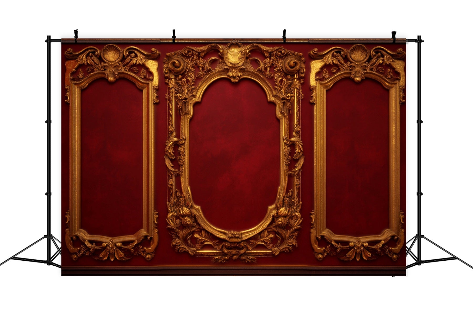 Vintage Wall Backdrop Crimson Gold Baroque Panels Victorian Backdrop LXX510-108