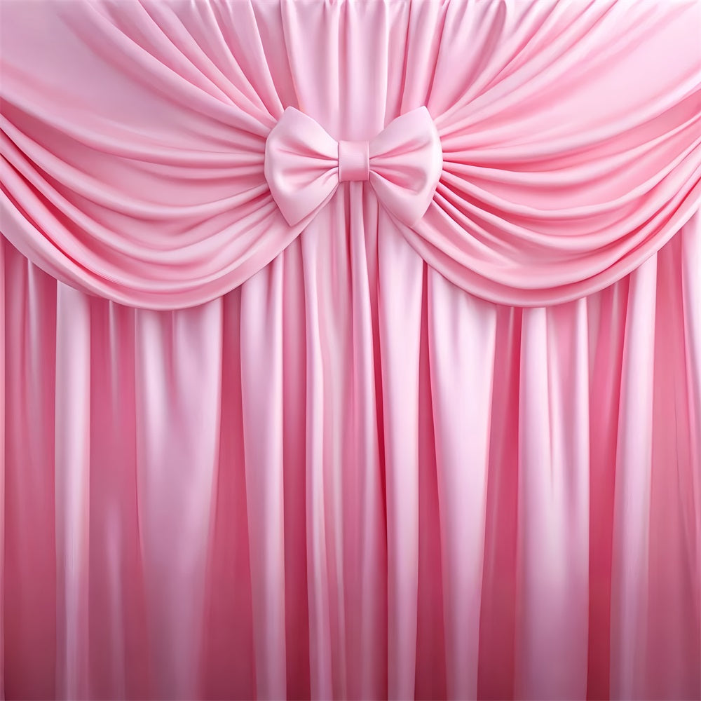 Large Bow Backdrop Satin Pink Bow Drapery Victorian Backdrop LXX510-12
