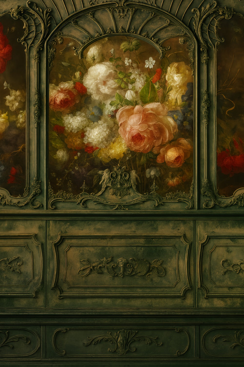 Victorian Backdrop Antique Floral Panel Art Vintage Wall Backdrop LXX5