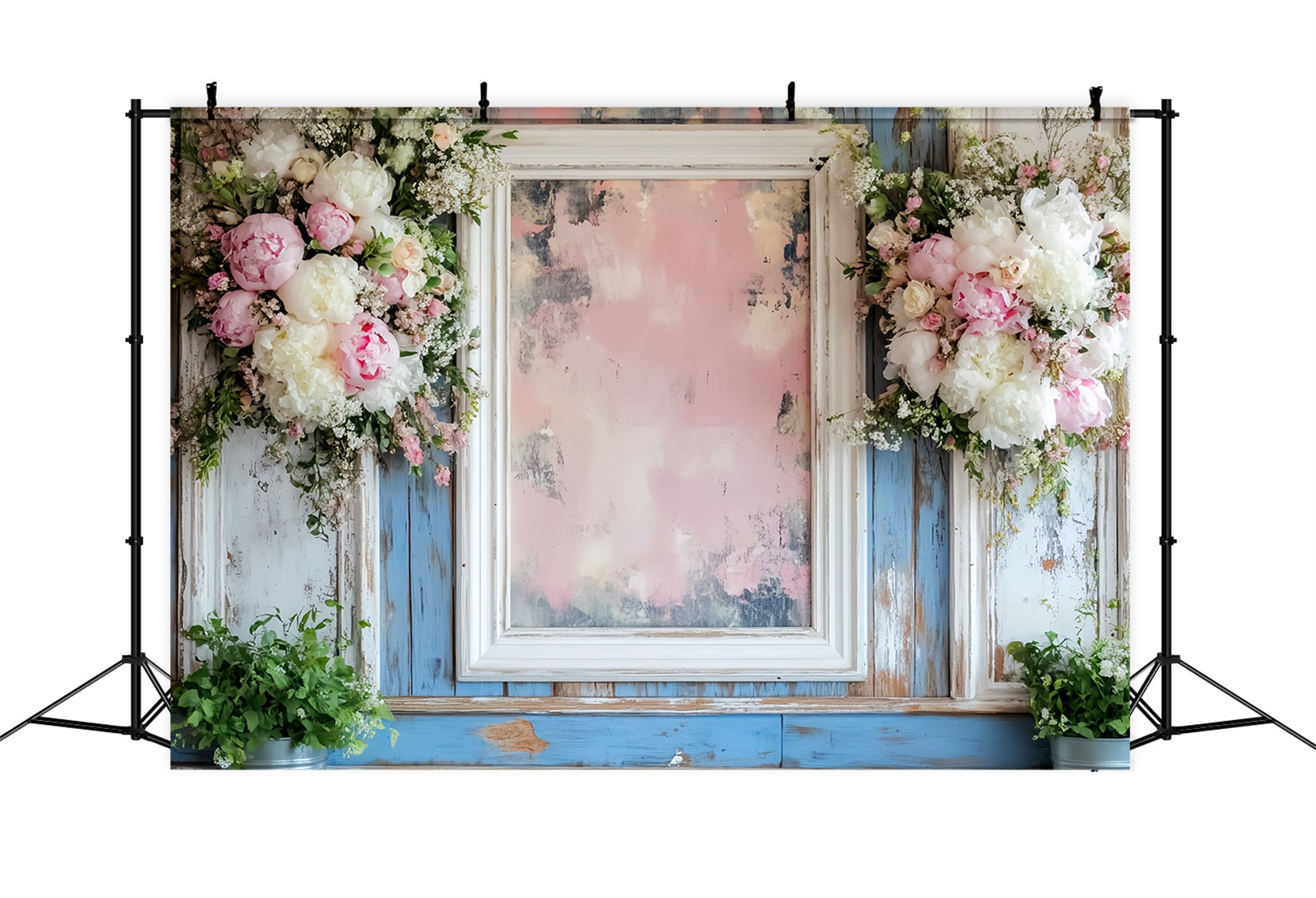 Vintage Wall Backdrop Pastel Floral Frame Accent Victorian Backdrops LXX510-133