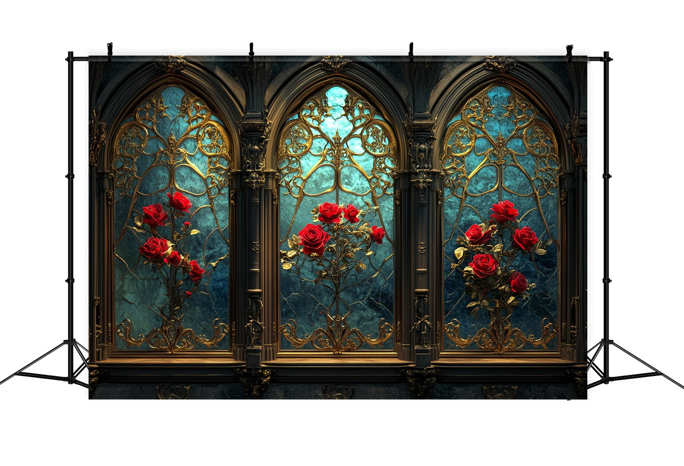 Vintage Wall Backdrop Gothic Rose Stained Elegance Victorian Backdrop LXX510-134