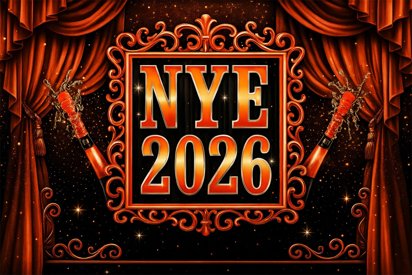 Happy New Year Backdrop Glamorous Sparkling Champagne New Year Backdrop LXX510-17
