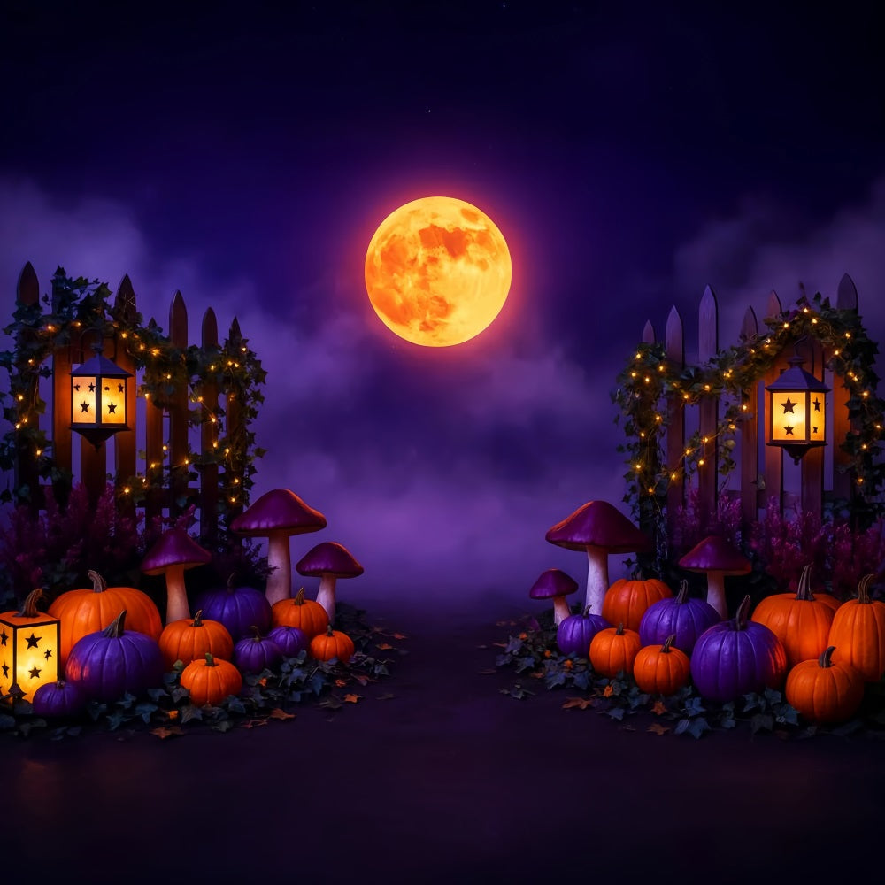 Pumpkin Backdrop Purple Moon Pumpkin Path Thanksgiving Backdrop LXX510-30