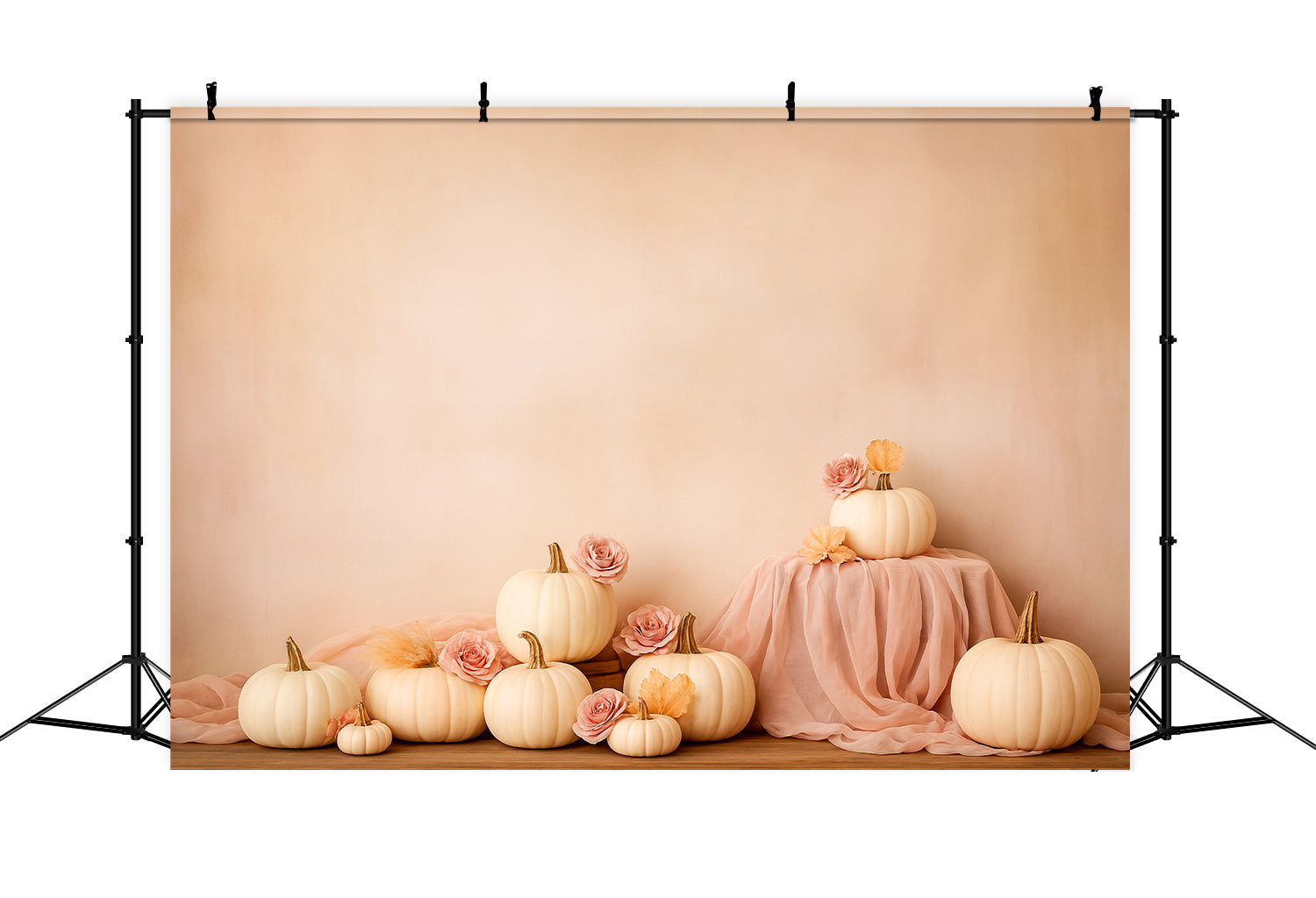 Pumpkin Backdrop Soft Pumpkin Rose Elegance Thanksgiving Backdrops LXX510-44