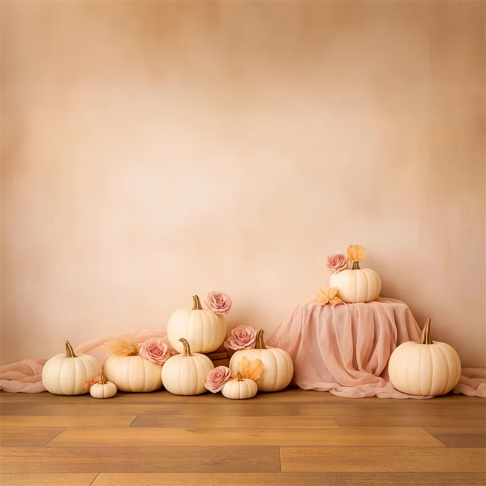 Pumpkin Backdrop Soft Pumpkin Rose Elegance Thanksgiving Backdrops LXX510-44