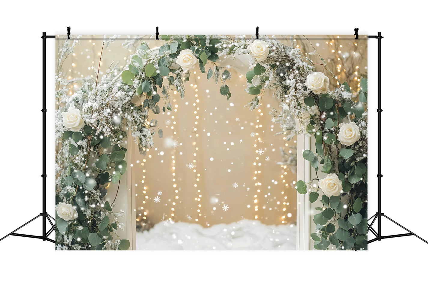 Snowflake Backdrops Winter Roses Frosted Archway Winter Photo Backdrops LXX510-55