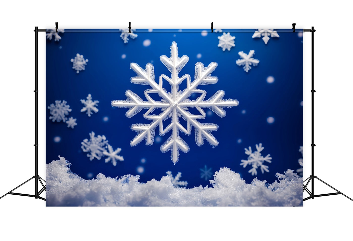 Snowflake Backdrop Sparkling White Snow Winter Photography Backdrops LXX510-59