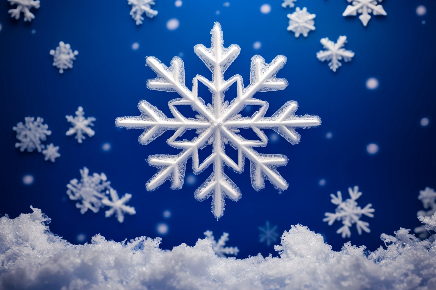 Snowflake Backdrop Sparkling White Snow Winter Photography Backdrops LXX510-59