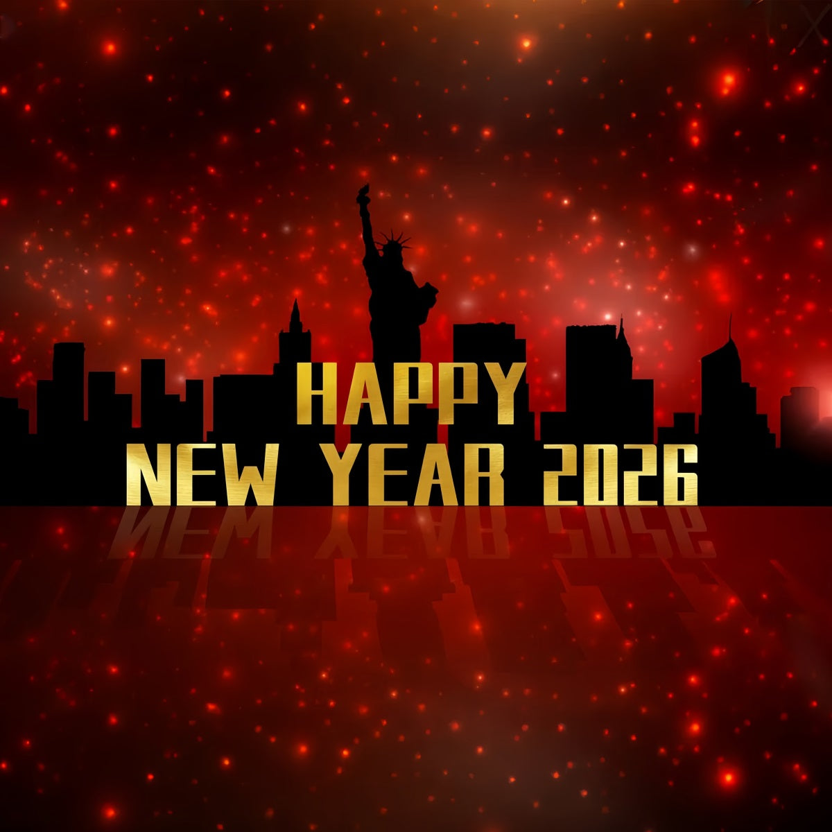 New Years Photo Backdrop Liberty Statue Silhouette New Years Photo Backdrop LXX510-9