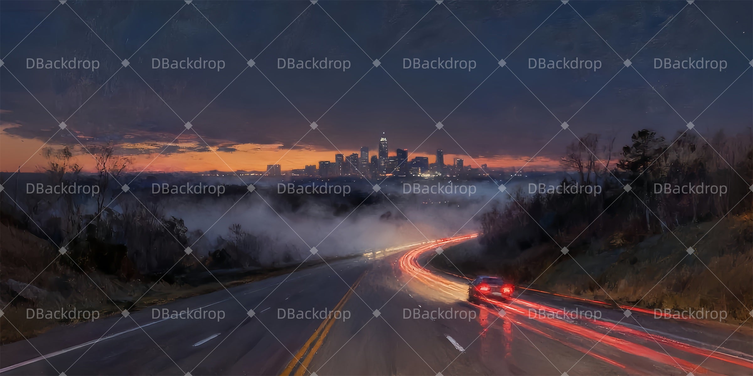 Theater Backdrop Night Highway Performance Backdrops LXX510-T2