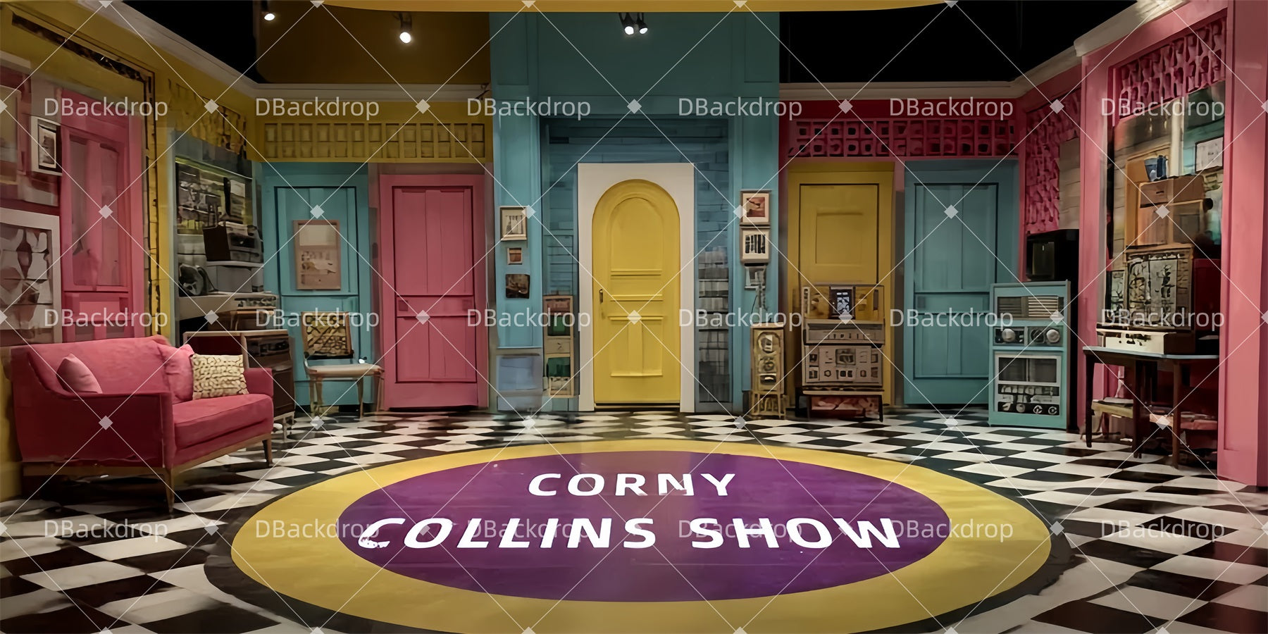 Dance Recital Backdrops Retro TV Studio Stage Backdrops LXX510-T30