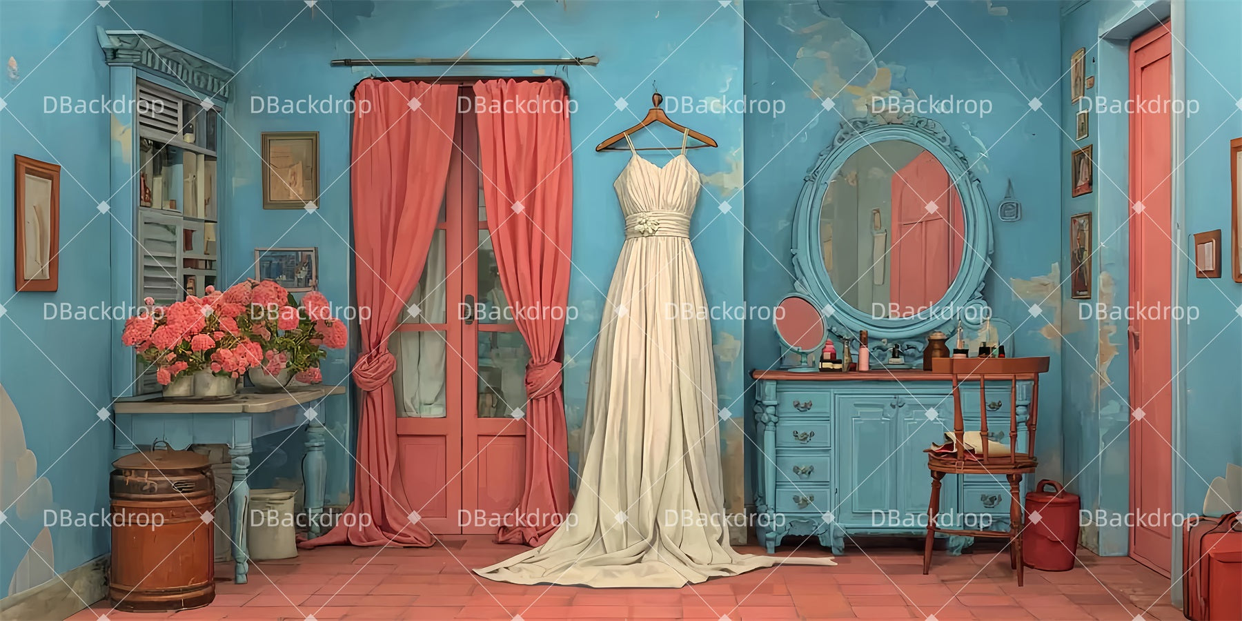 Musical Backdrops Edna's Dressing Room Church Stage Backdrops LXX510-T36