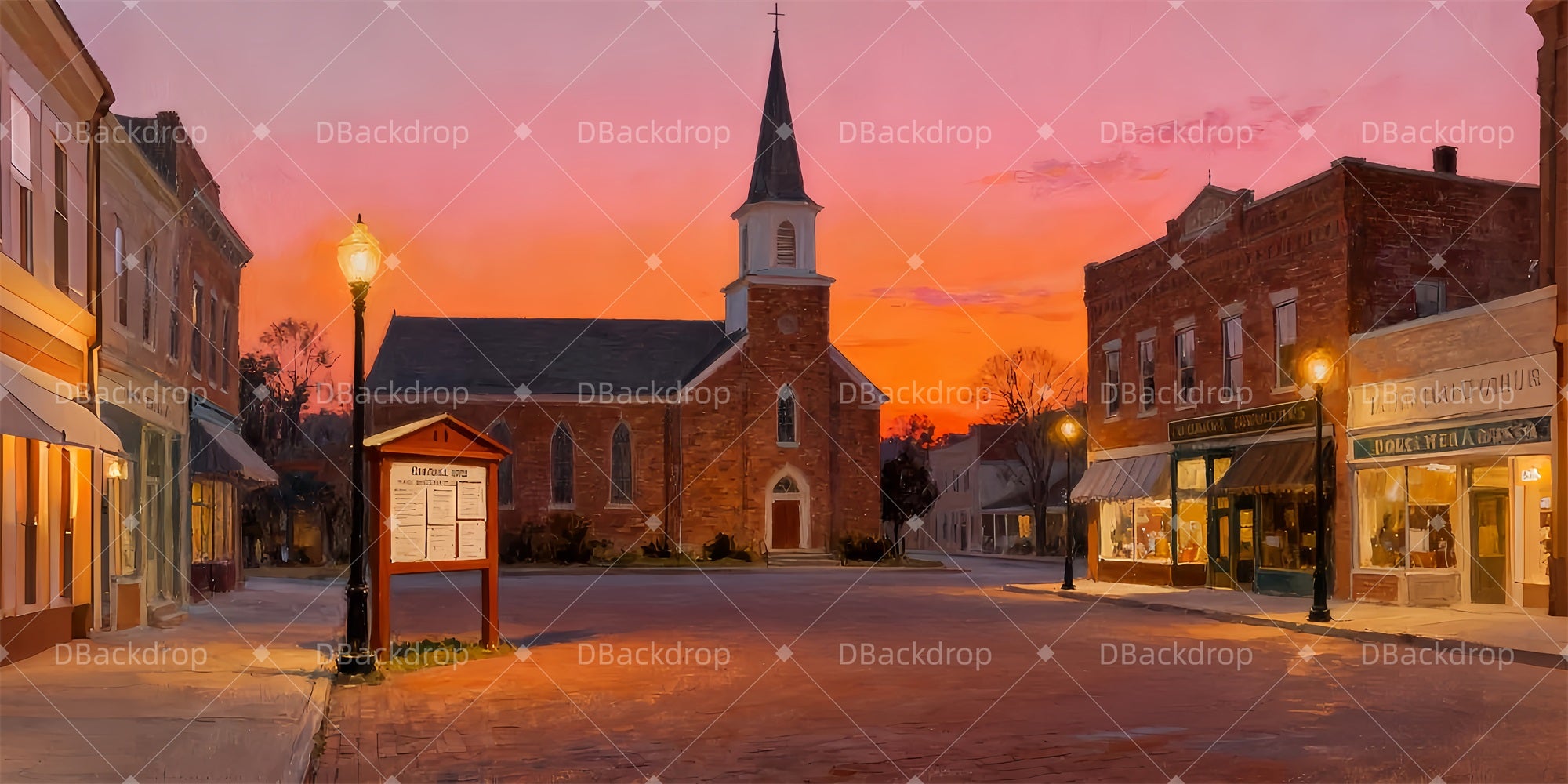 Theater Backdrop Bomont-Town-Square Professional Stage Backdrops LXX510-T3