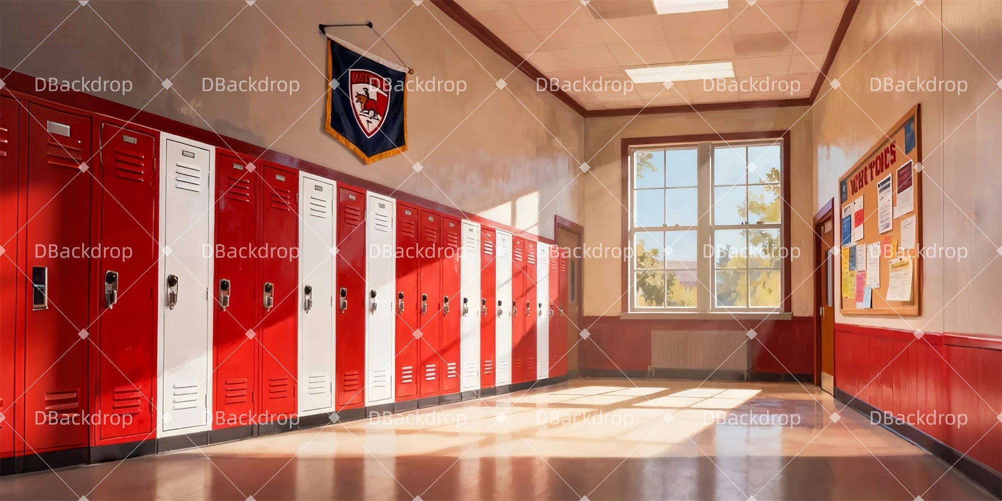 Stage Backdrop Morning School Hallway Theater Backdrop LXX510-T40