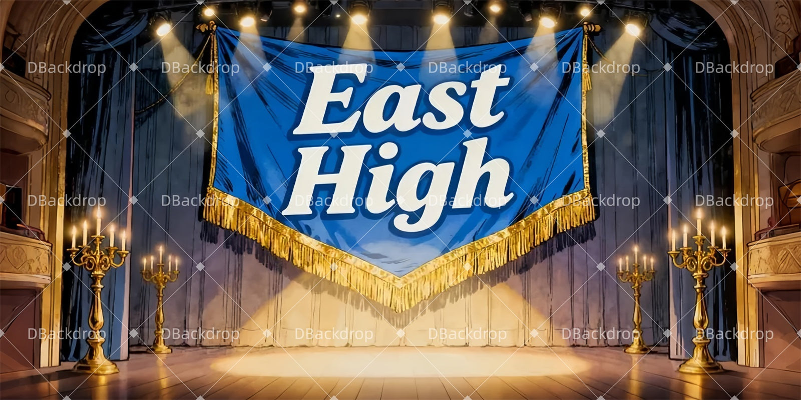 Musical Backdrops East High Stage Theater Stage Backdrop LXX510-T51