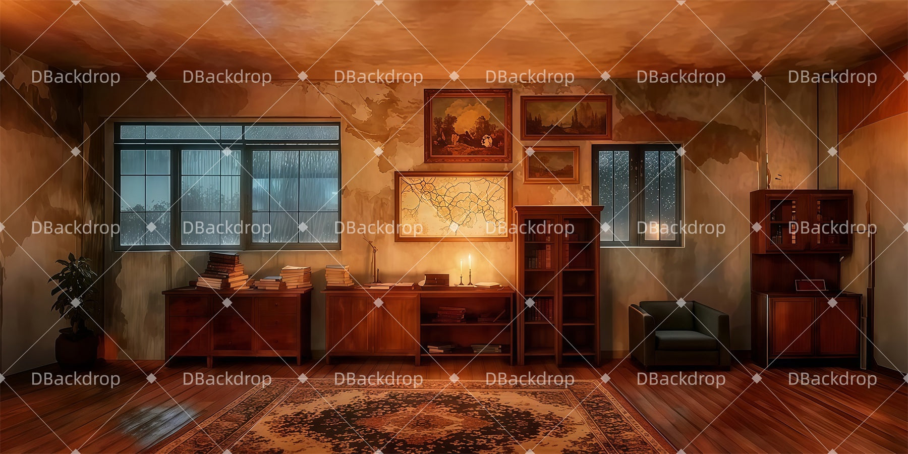 Theater Backdrop Scrooge's Counting House Professional Stage Backdrops LXX511-T114