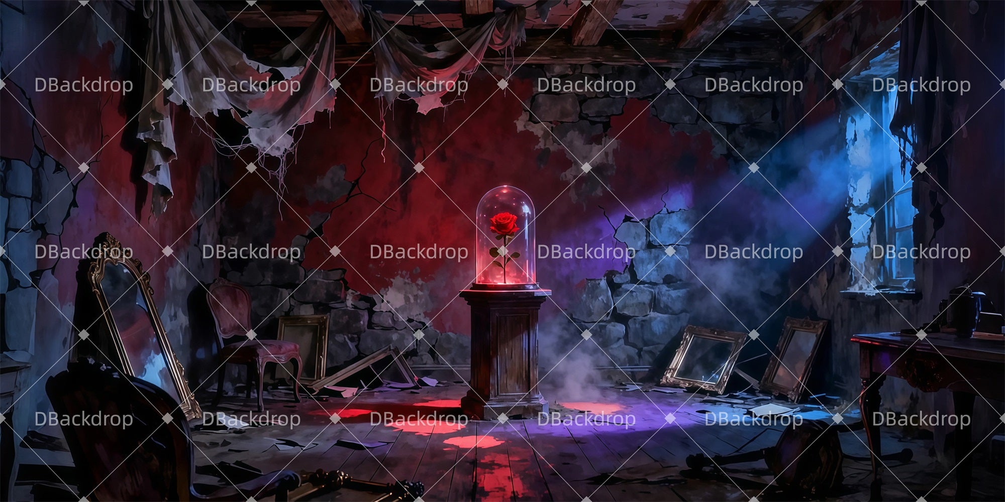 Movie Theater Backdrop Cursed Rose Chamber Stage Backdrop Ideas LXX511-T128