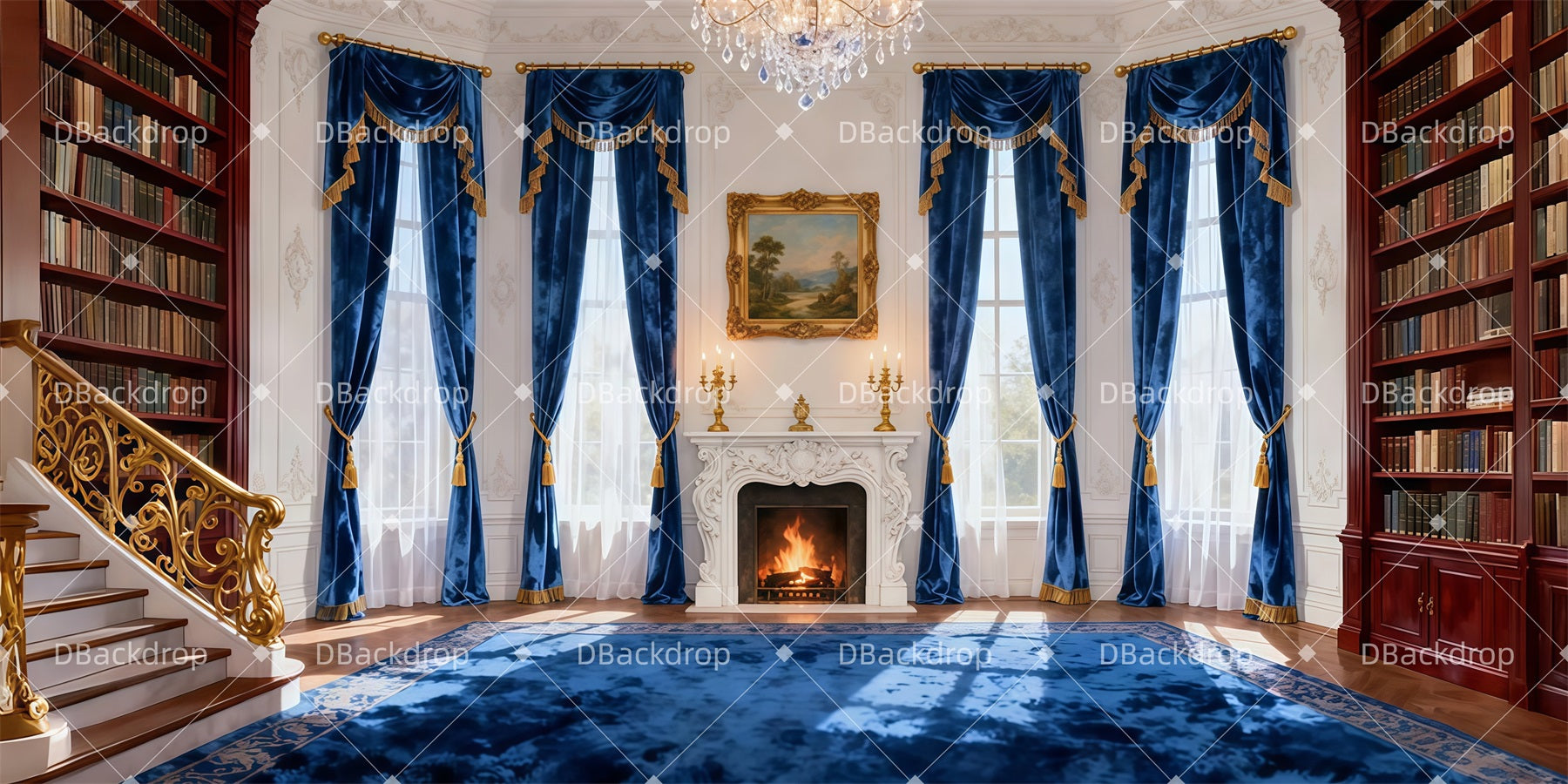 Scenic Backdrops Grand Velvet Chamber Professional Stage Backdrops LXX511-T139