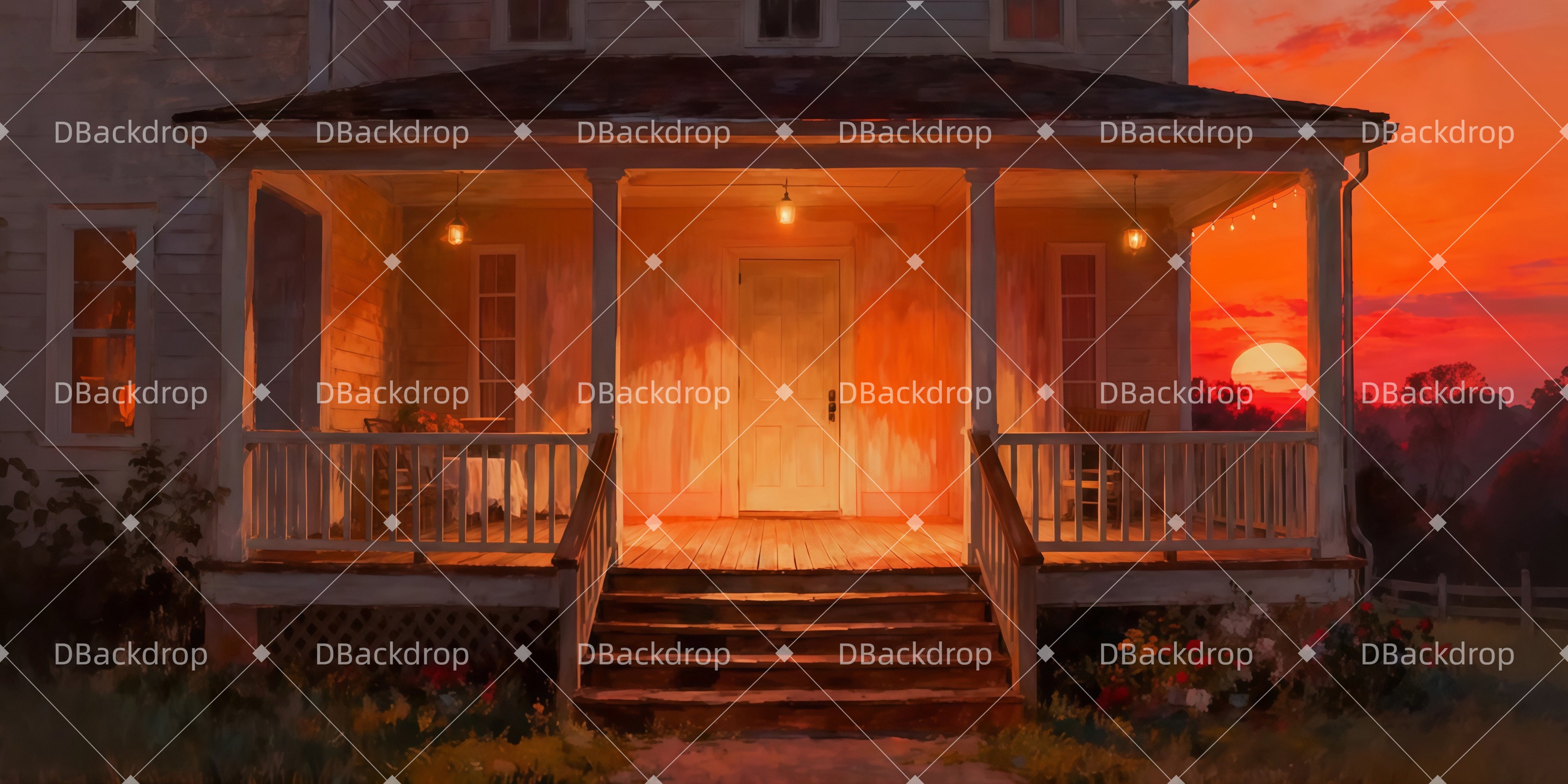 Theatre Stage Backdrop Laurey's House Porch Performance Backdrops LXX511-T36