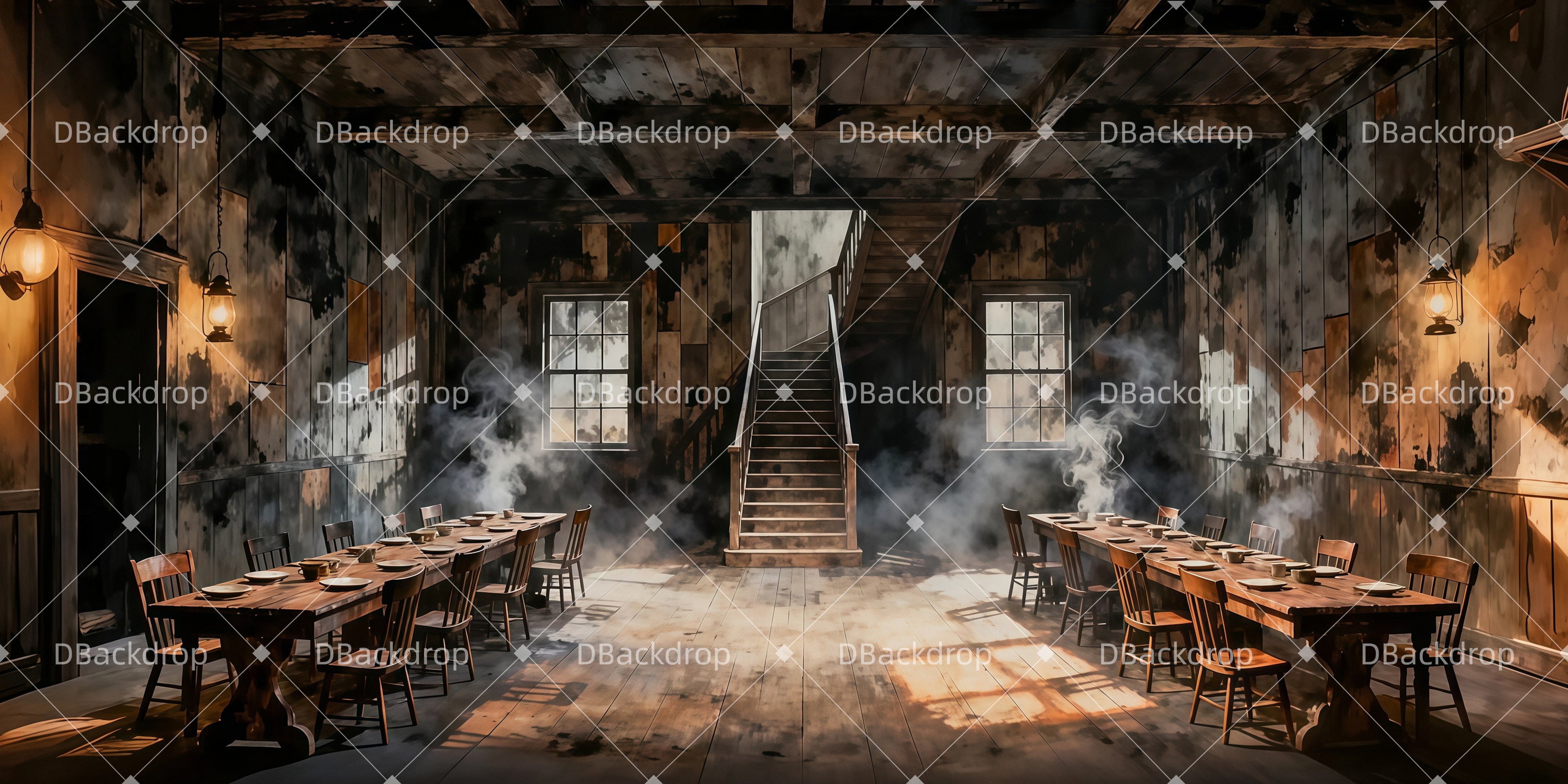 Large Stage Backdrops Smokehouse Scene Movie Theater Backdrop LXX511-T