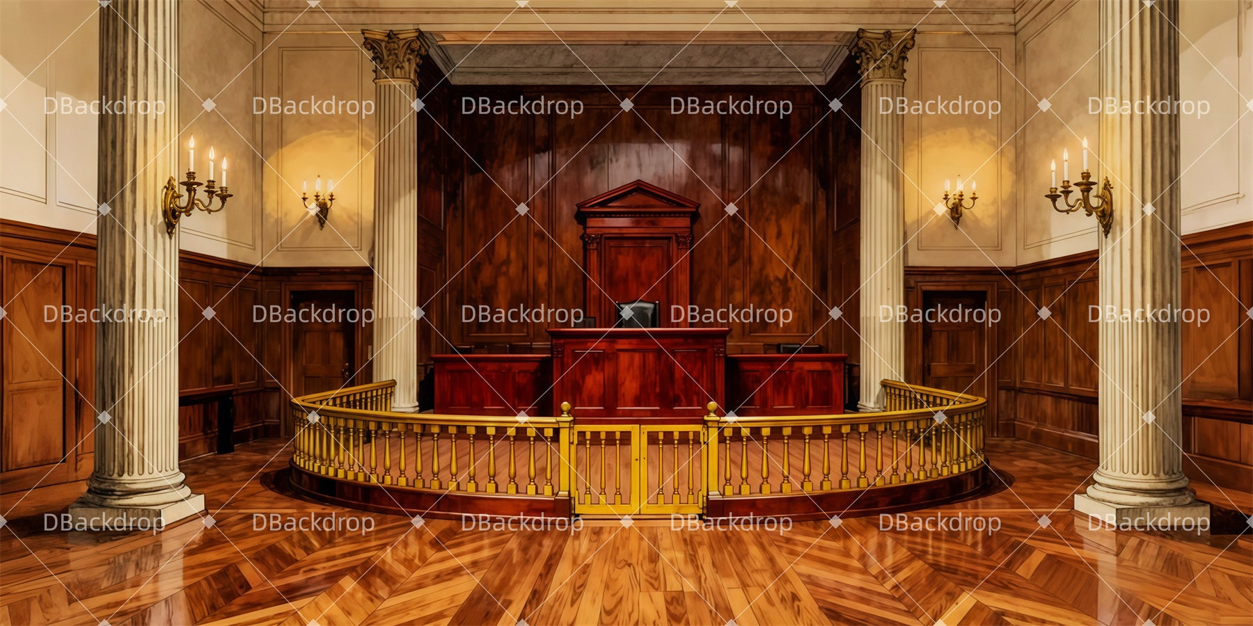 Professional Stage Backdrops Wooden Law Court Theater Backdrop LXX511-