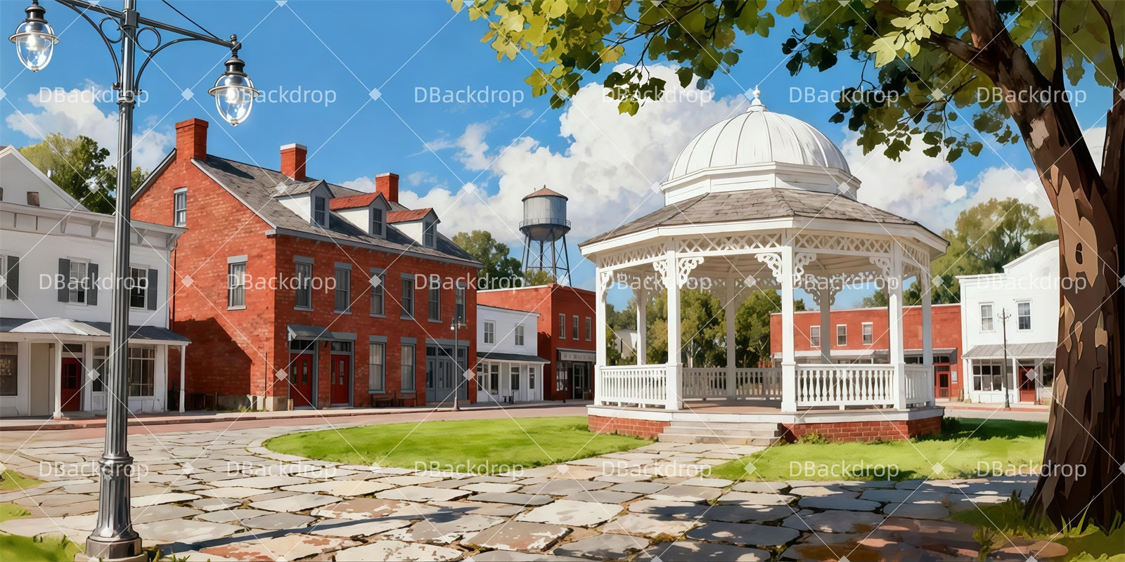 Theater Backdrop Brick Street Plaza Stage Backdrop Ideas LXX511-T68