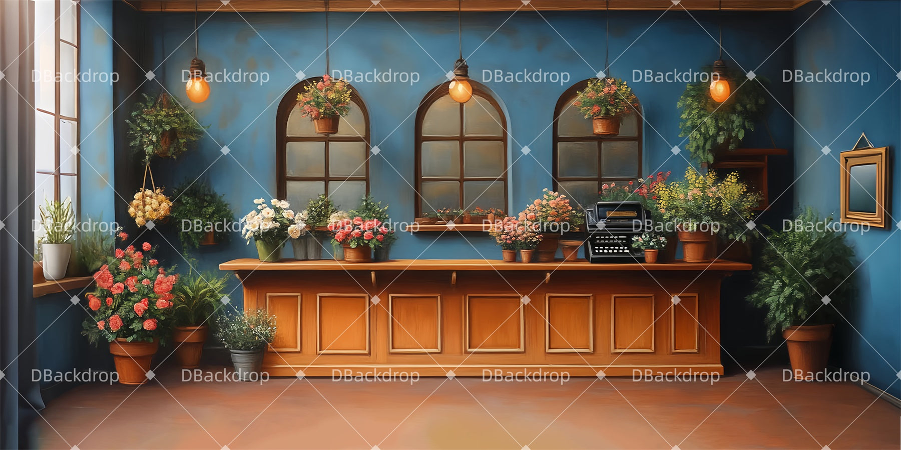 Theater Stage Backdrops Elegant Flower Shop Backdrop For Theater LXX511-T9