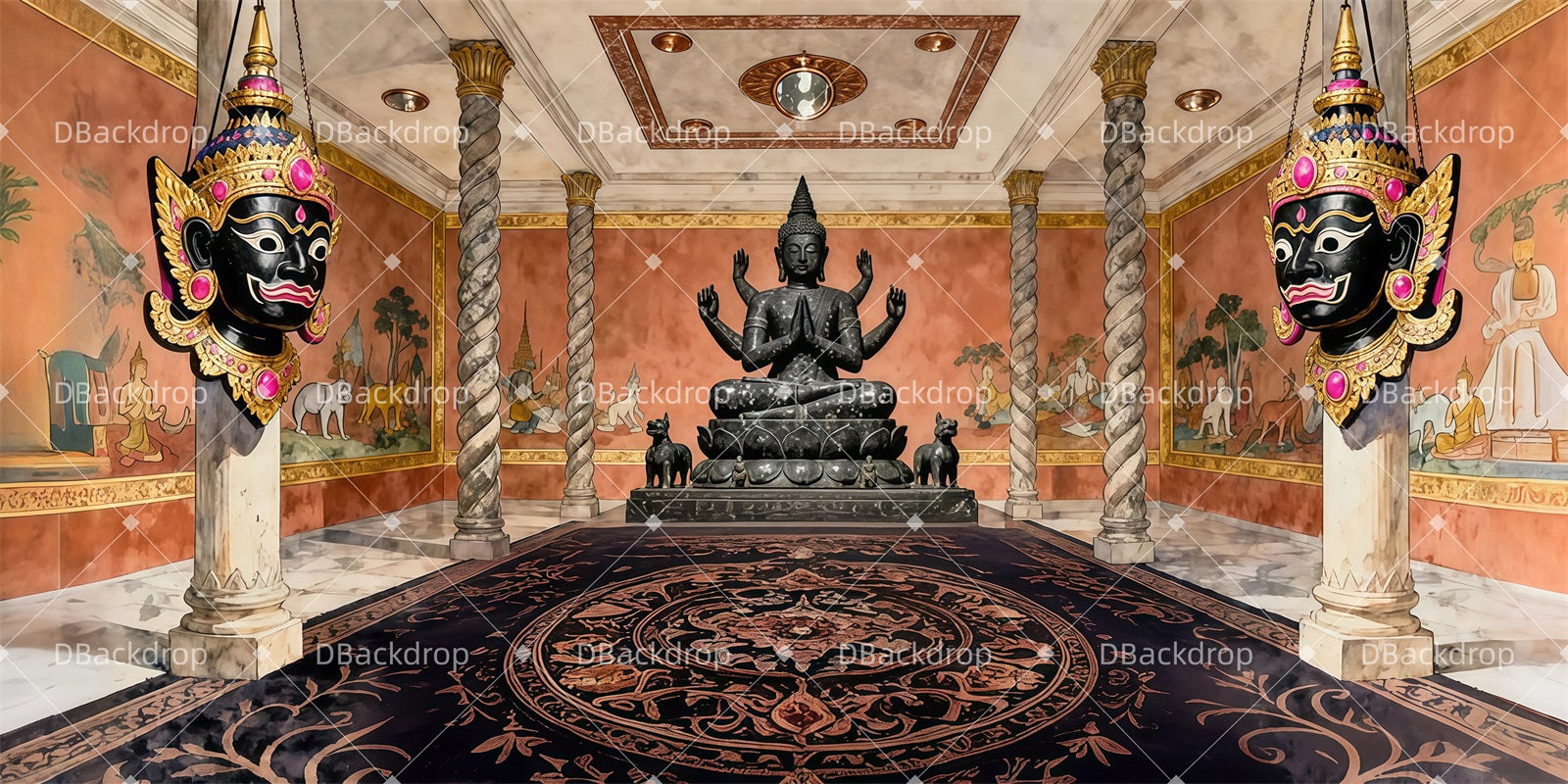 Performance Backdrops Ancient Deity Hall Theater Stage Backdrop LXX511-T98