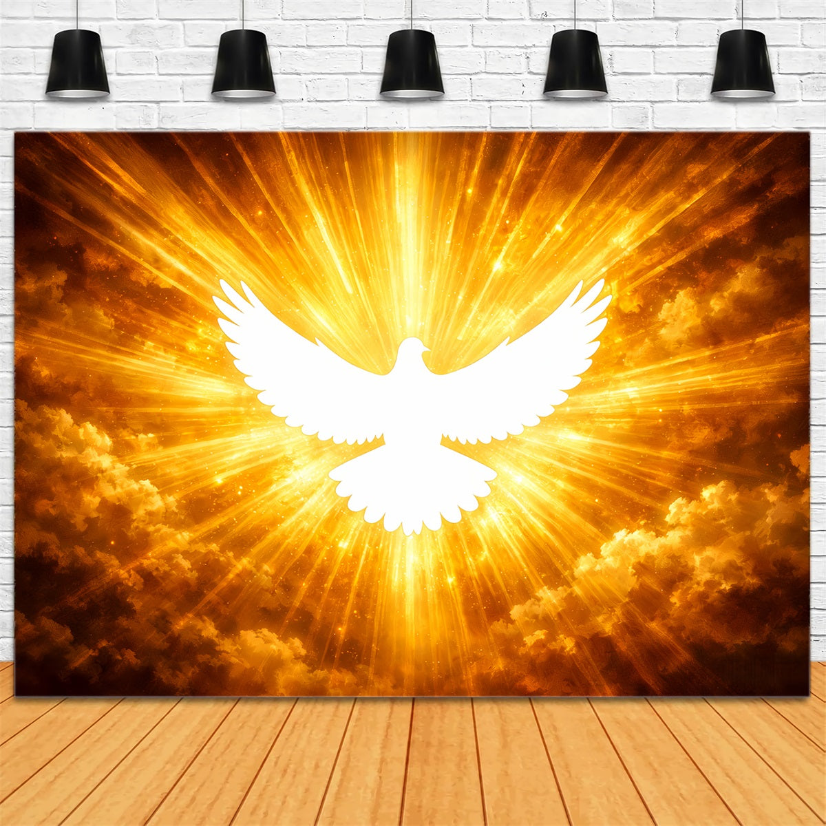 Church Easter Photo Backdrop Radiant Songbirds Resurrection Light Easter Backdrops LXX512-105