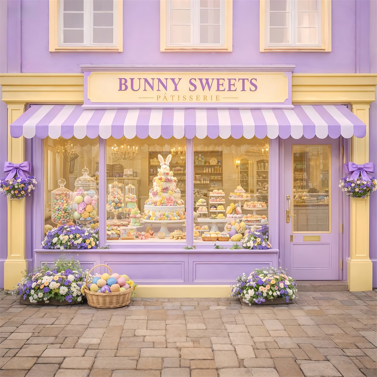 Happy Easter Backdrop Bunny Sweets Candy Shop Easter Egg Backdrop LXX512-108