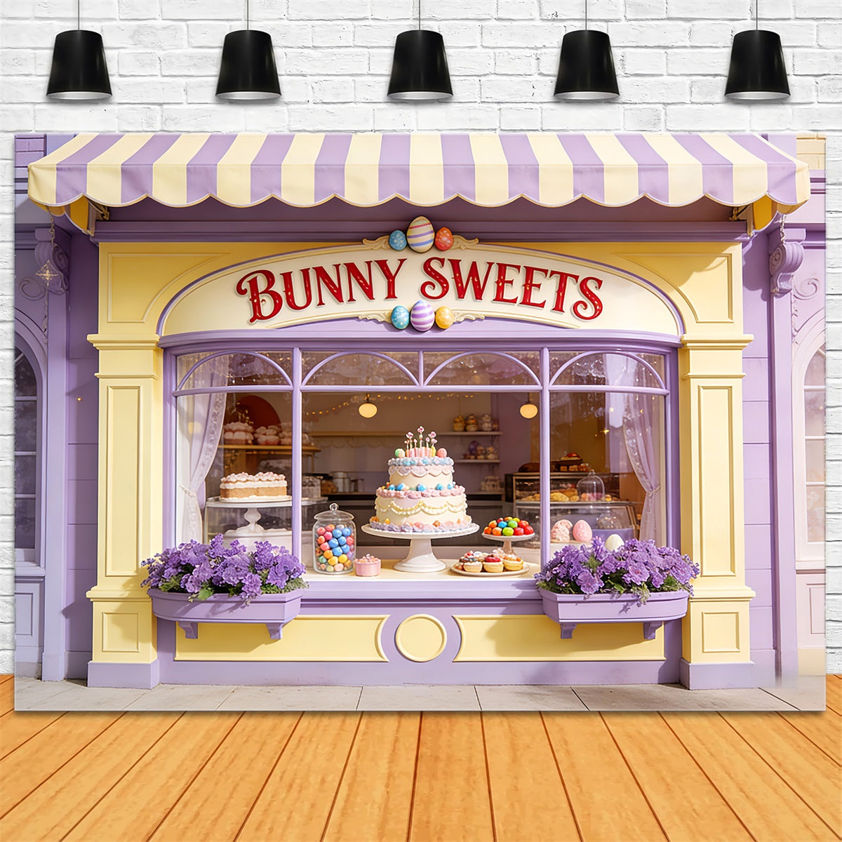 Easter Egg Backdrop Bunny Sweets Cake Window Happy Easter Backdrop LXX512-109