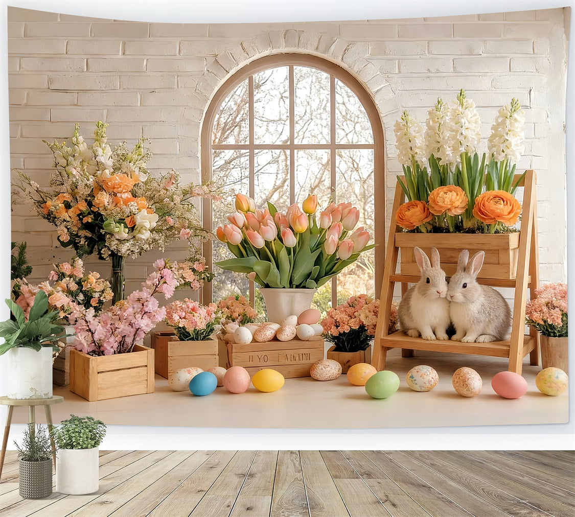 Tulip Backdrop Sunlit Spring Bunny Flower Studio Peter Rabbit Backdrop LXX512-113