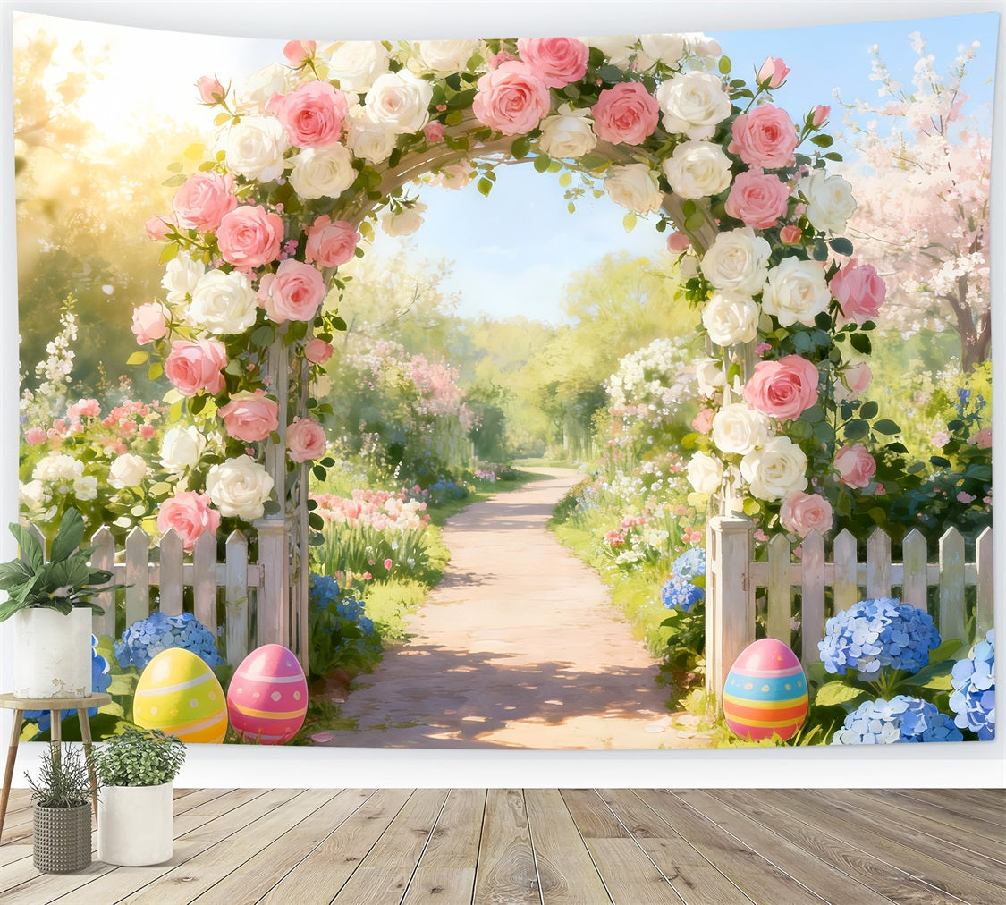 Easter Backdrop Ideas Rose Garden Archway Path Easter Flower Backdrop LXX512-116