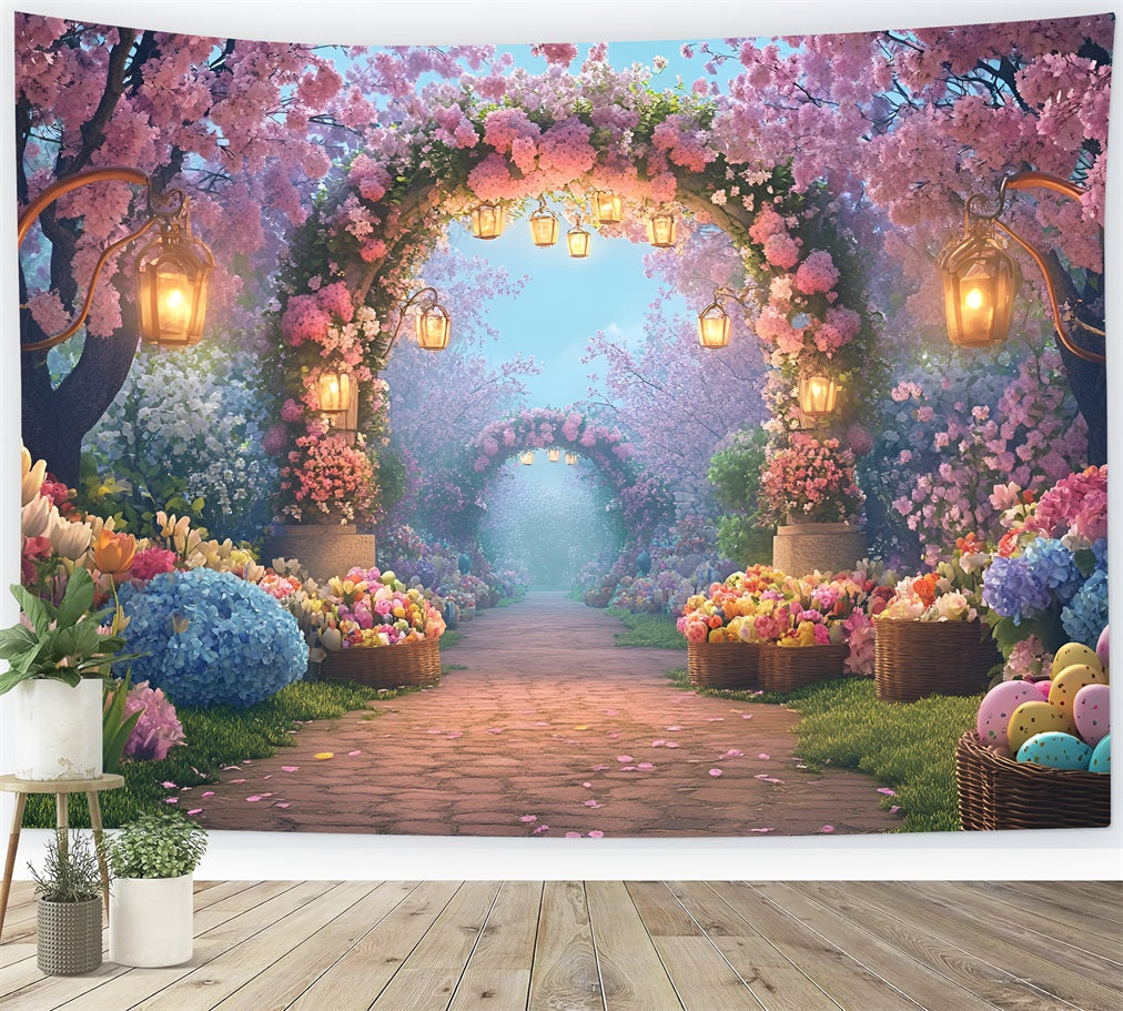 Easter Egg Backdrop Enchanted Blossom Lantern Pathway Tulip Backdrop LXX512-120