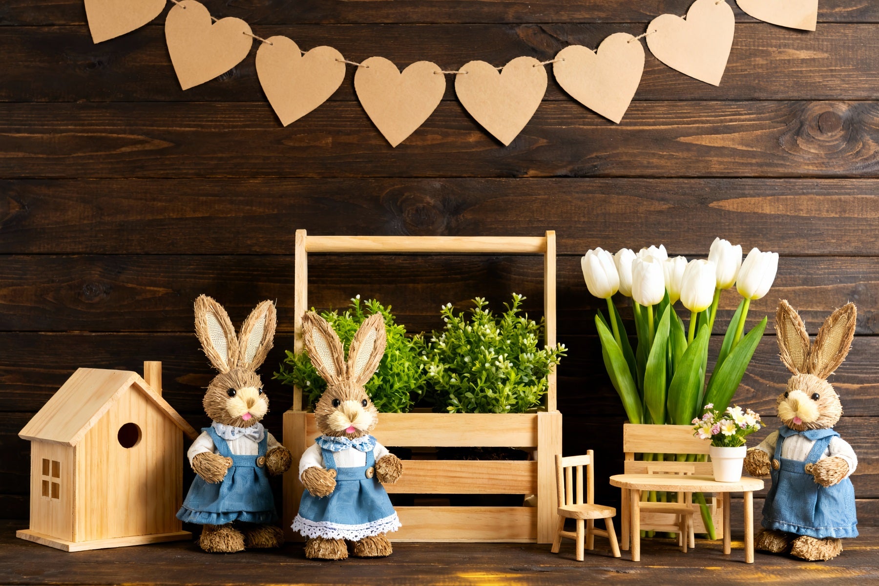 Rustic Easter Backdrop Rustic Bunny Wood Display Peter Rabbit Backdrop LXX512-123