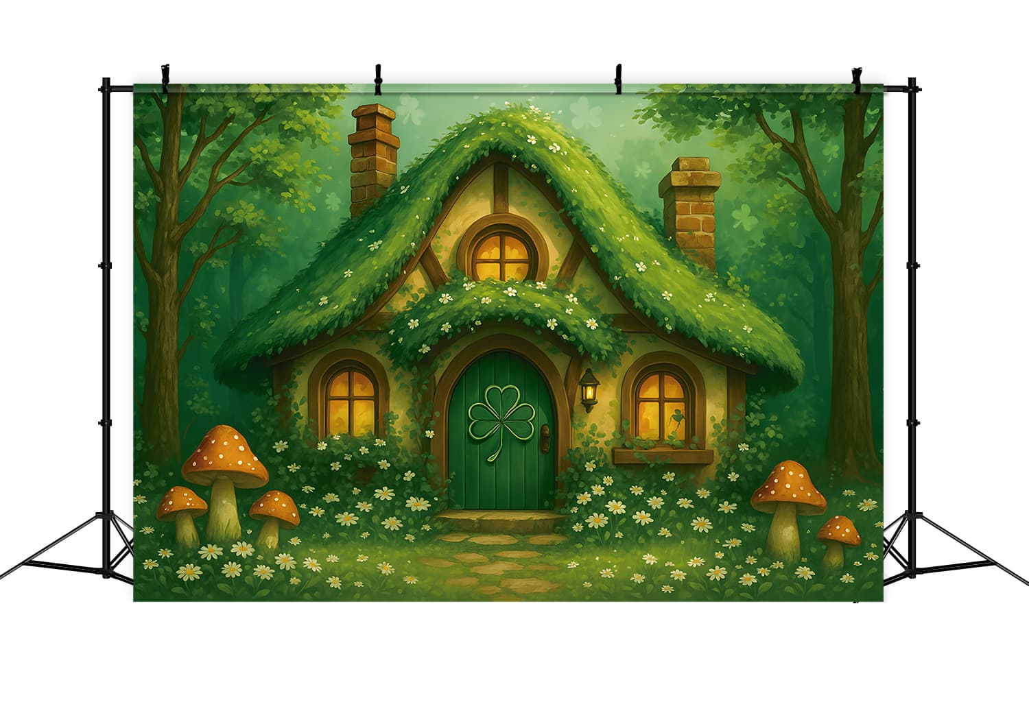 St Patricks Day Backdrops Lucky Clover Cottage Saint Patricks Day Backdrop LXX512-34