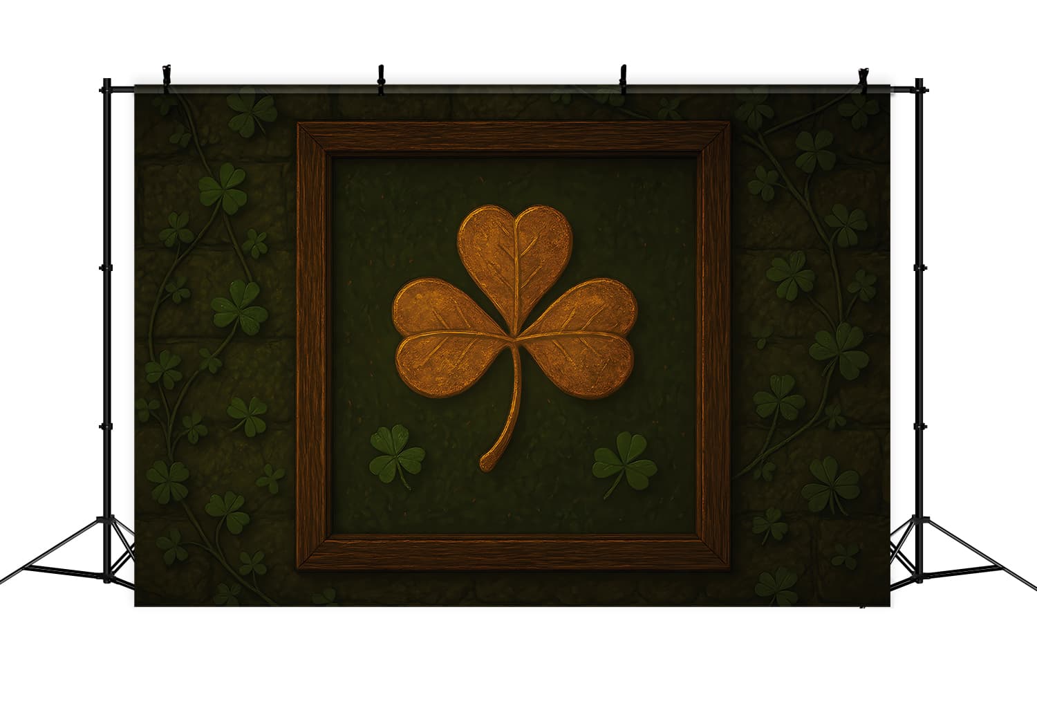 St Patrick Day Backdrop Rustic Clover Framed Emblem Lucky One Backdrop LXX512-37