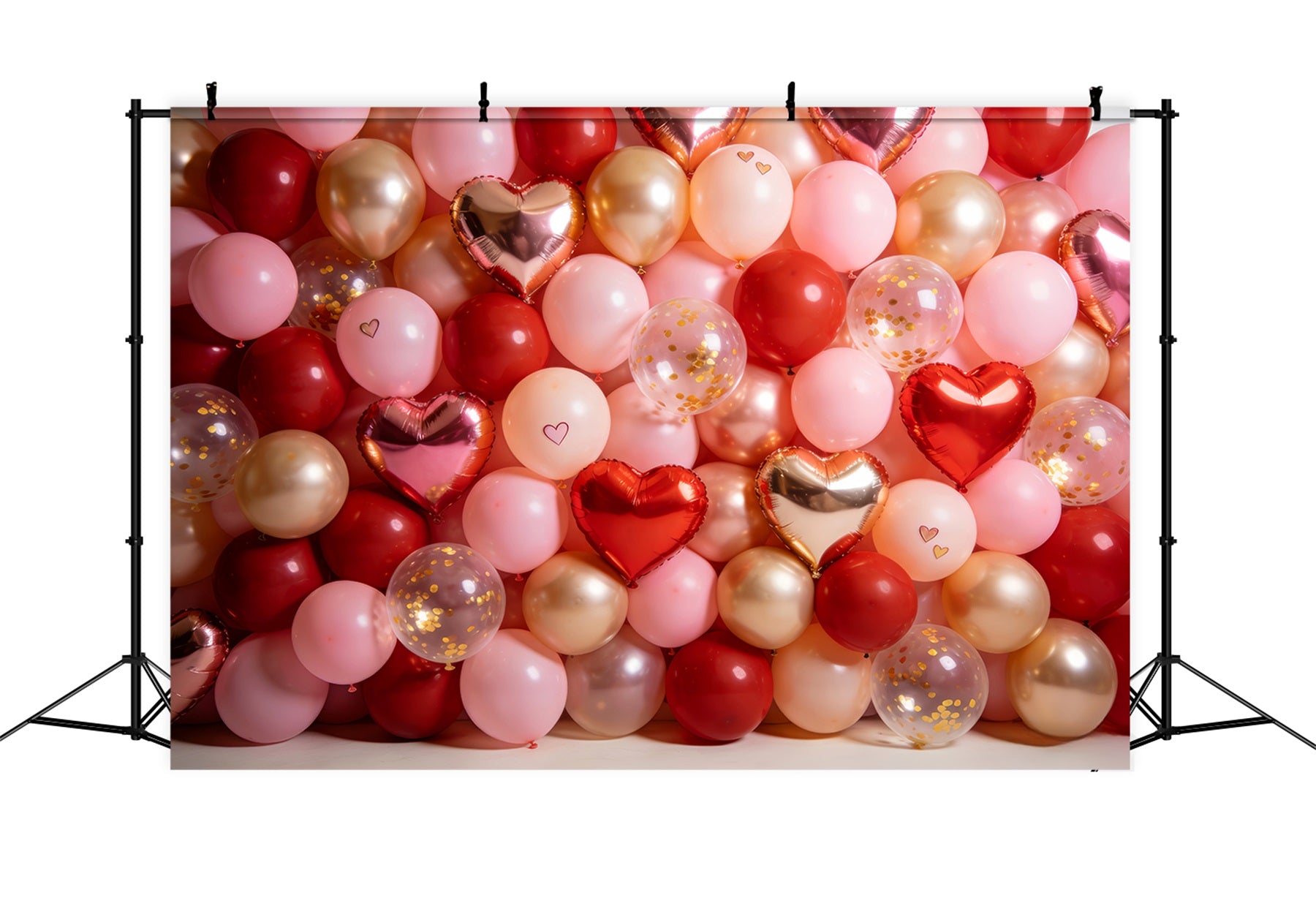 Valentine's Day Backdrop Rose Gold Balloon Wall Romantic Backdrop LXX512-54