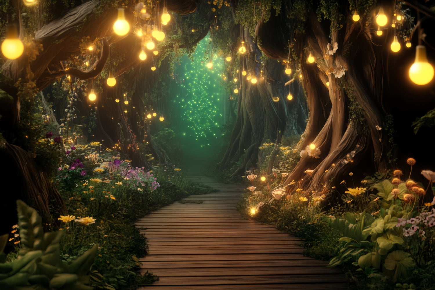 Fairytale Forest Backdrop Magic Lantern Passage Backdrop LXX57-108