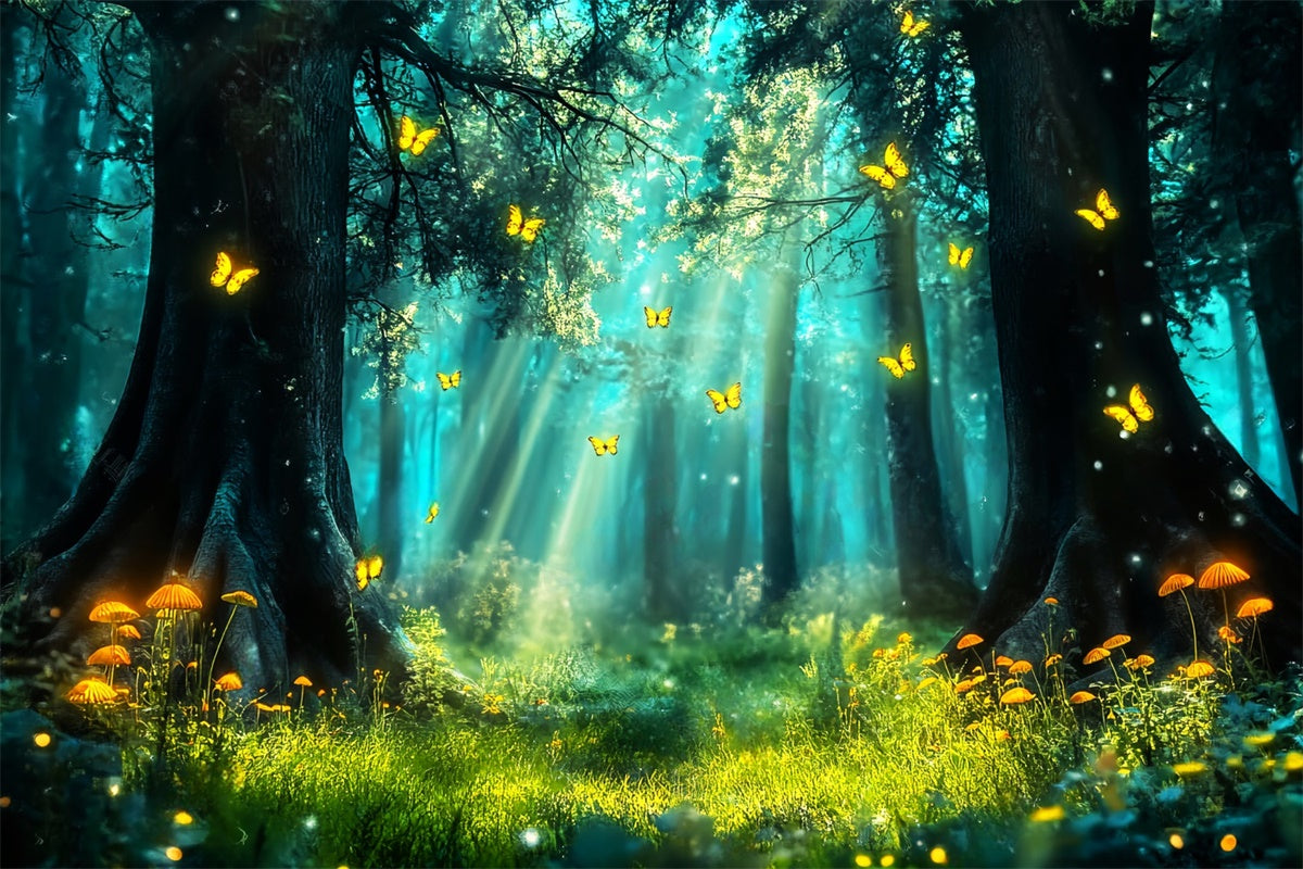 Fantasy Forest Backdrop Glowing Butterfly Haven Backdrop LXX57-114