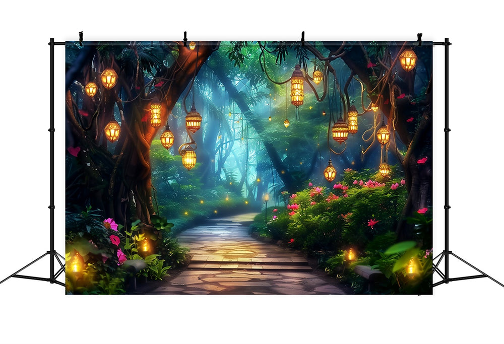Fantasy Forest Backdrop Glowing Bloom Pathway Backdrop LXX57-125