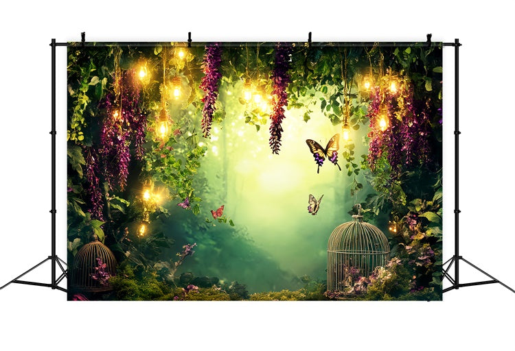 Photo Backdrop Forest Wisteria Glow Butterfly Backdrop LXX57-128