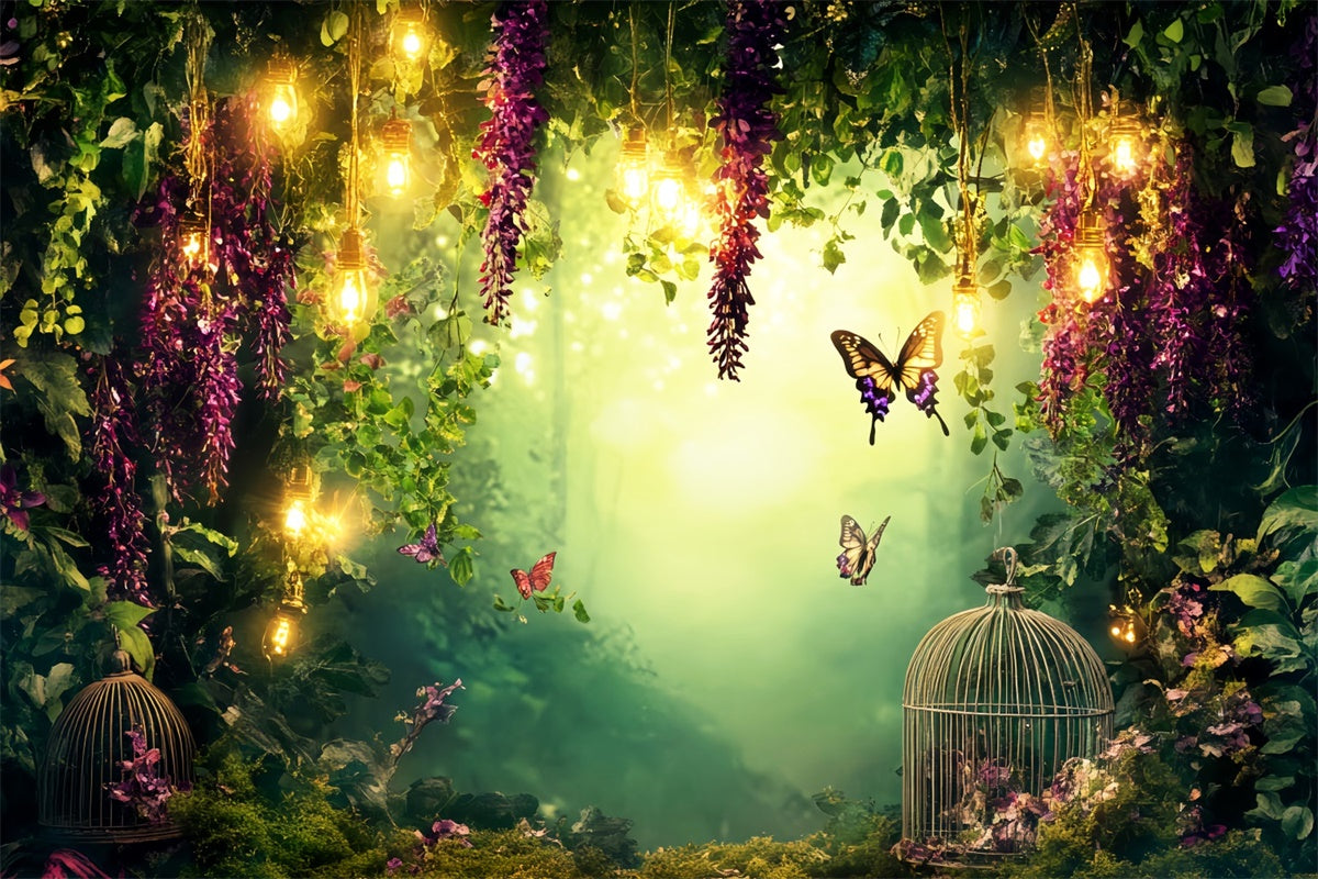 Photo Backdrop Forest Wisteria Glow Butterfly Backdrop LXX57-128